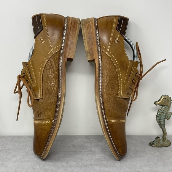 Steve Madden Brown TABLOID Leather Lace Up Oxford Shoes US 11.5 Mens - Picture 5 of 11